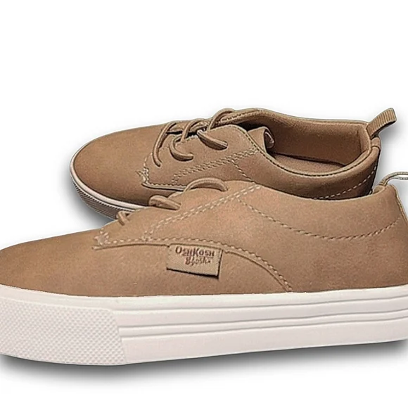 OshKosh B'Gosh Putney Pull-On Casual Canvas Shoe Tan Beige Toddler Boy Sz 12 - Picture 3 of 5